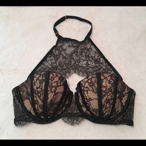Victoria’s Secret Very Sexy Unlined Lace Balconet High Neck Halter Bra - Picture 3 of 10